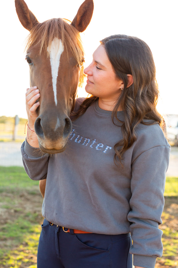 Grey "HUNTER" Sweatshirt - Blue Ombre