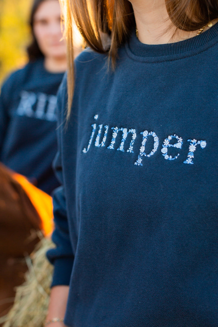 Navy "JUMPER" Sweatshirt - Blue Ombre