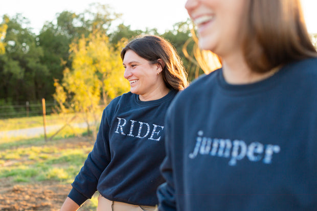 Navy "RIDE" Sweatshirt - Blue Ombre