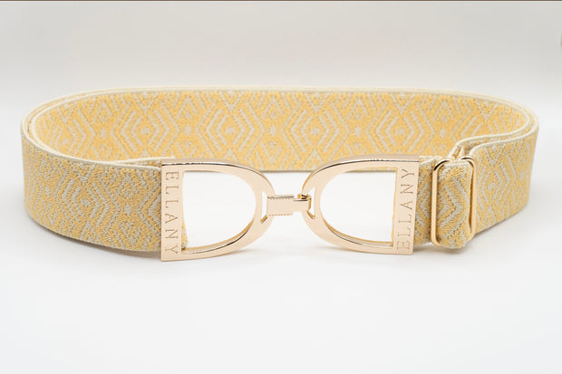 Buttercream Tribal - 1.5" Gold Stirrup Elastic Belt