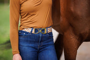 Caramel Polo - 1.5" Gold Stirrup Elastic Belt