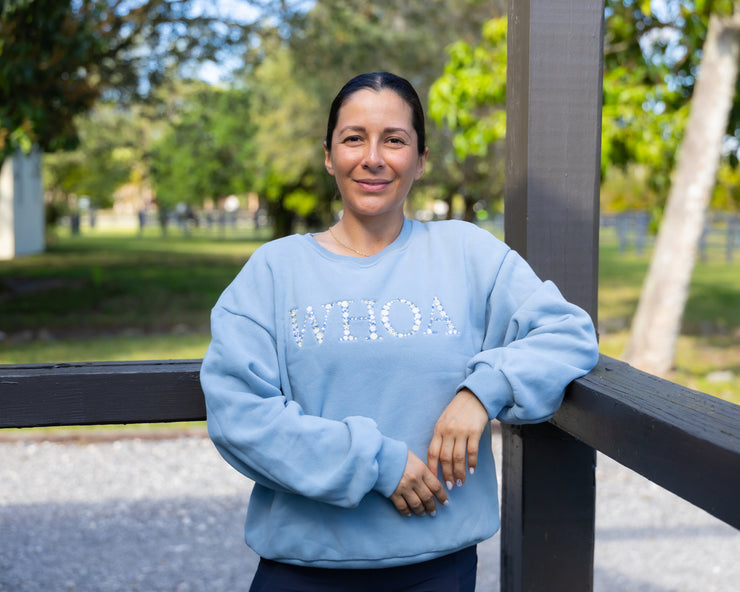Whoa - Sky Blue Equestrian Sweatshirt