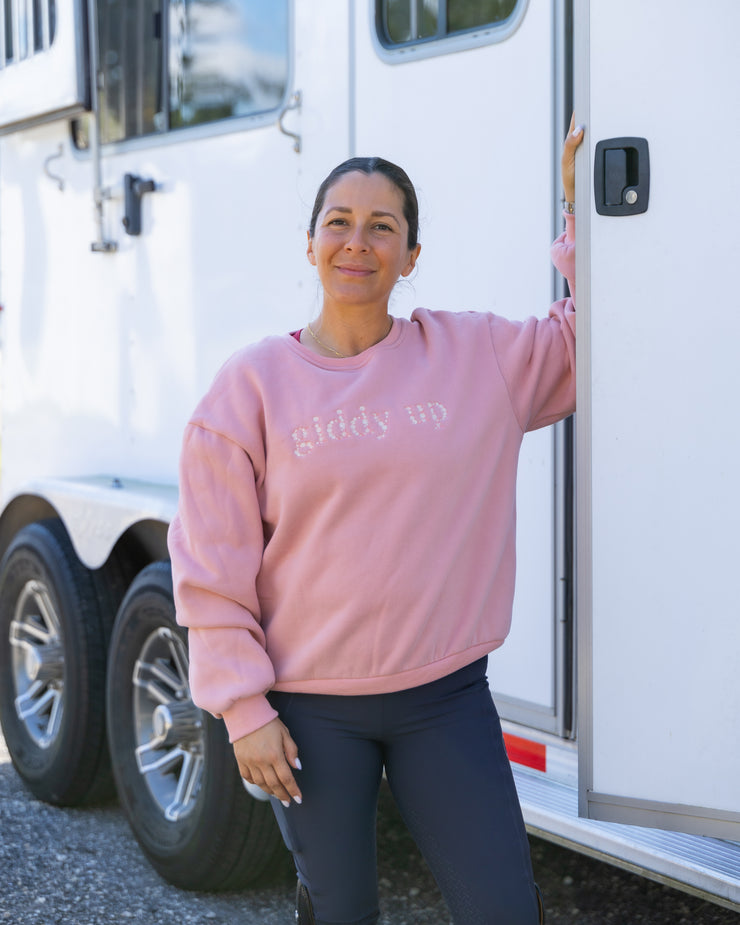 Giddy Up - Peach Equestrian Sweatshirt