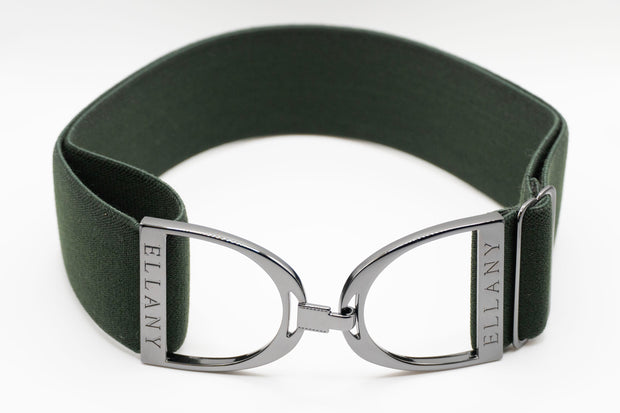 Forest - 2" Gunmetal Stirrup Elastic Belt