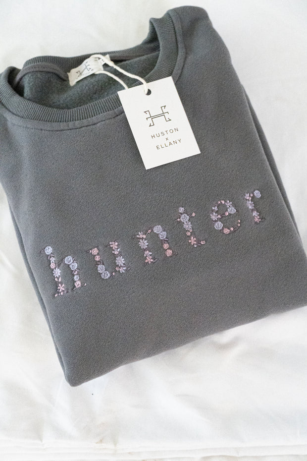 Grey "HUNTER" Sweatshirt - Purple