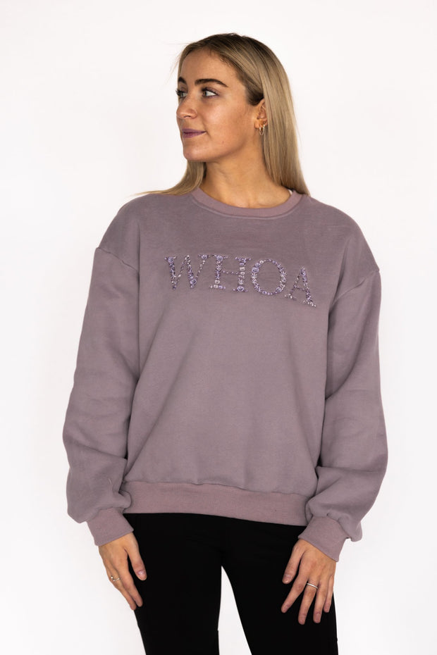 Whoa - Lavender Equestrian Sweatshirt