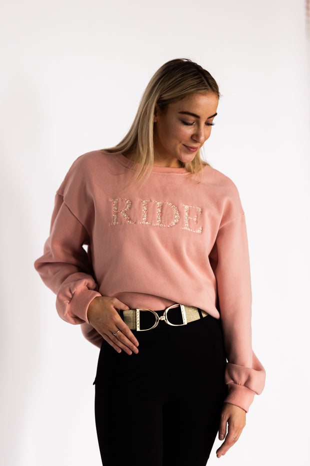 Ride - Peach Equestrian Sweatshirt