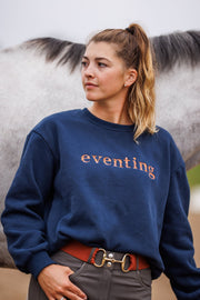 Navy "EVENTING" Sweatshirt - Rust