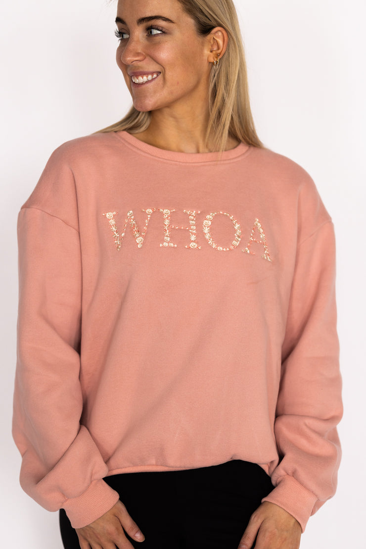 Whoa - Peach Equestrian Sweatshirt