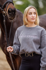 Grey "DRESSAGE" Sweatshirt - Purple