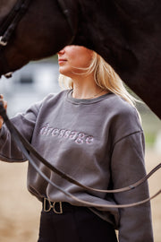 Grey "DRESSAGE" Sweatshirt - Purple