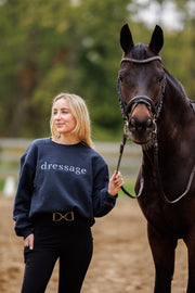 Navy "DRESSAGE" Sweatshirt - Blue Ombre