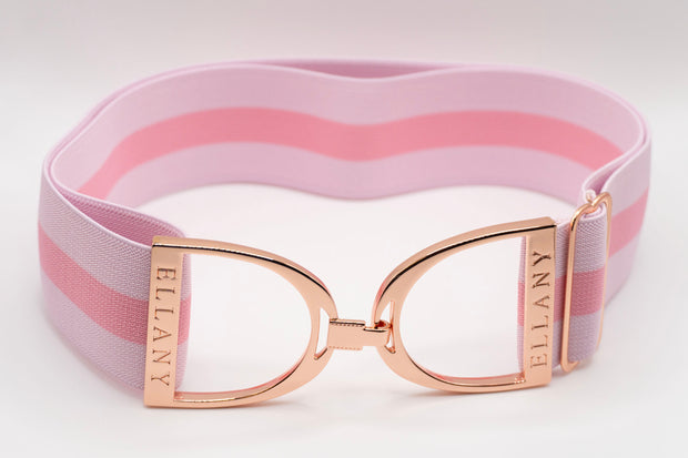 Madelyn - 2" Rose Gold Stirrup Elastic Belt