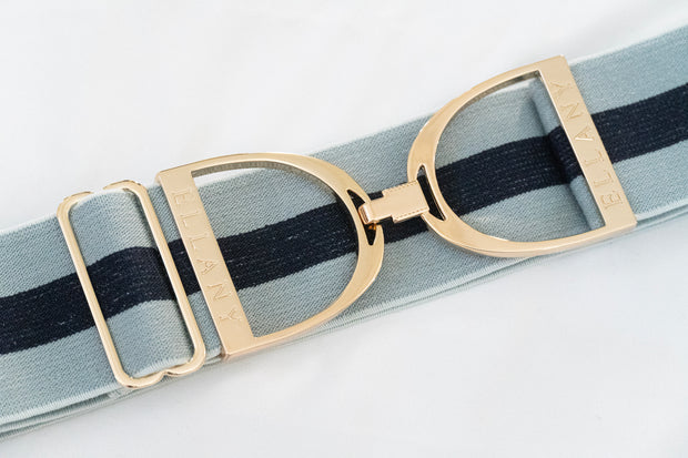 Sage Stripes - 2" Gold Stirrup Elastic Belt