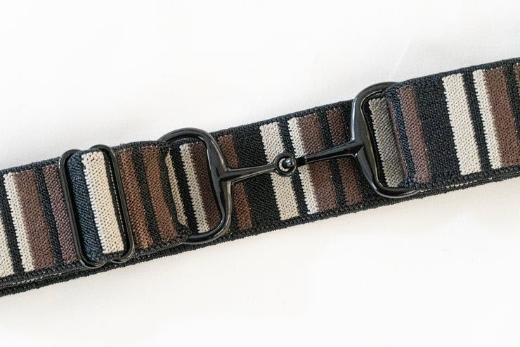 Black and Brown - 1.5" Black Snaffle Elastic Belt