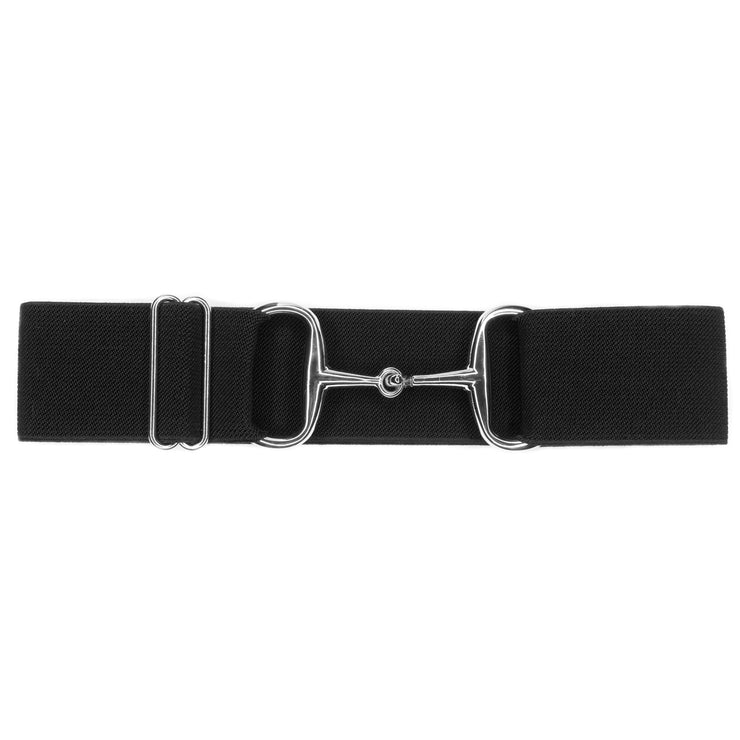 Black - 2" Silver Snaffle Elastic Belt