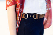 Toffee - 1.5" Gold Snaffle Elastic Belt